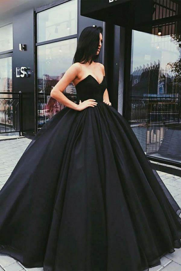 DingJiDress Prom Dresses Ball Gown Sweetheart Organza Sweep Train