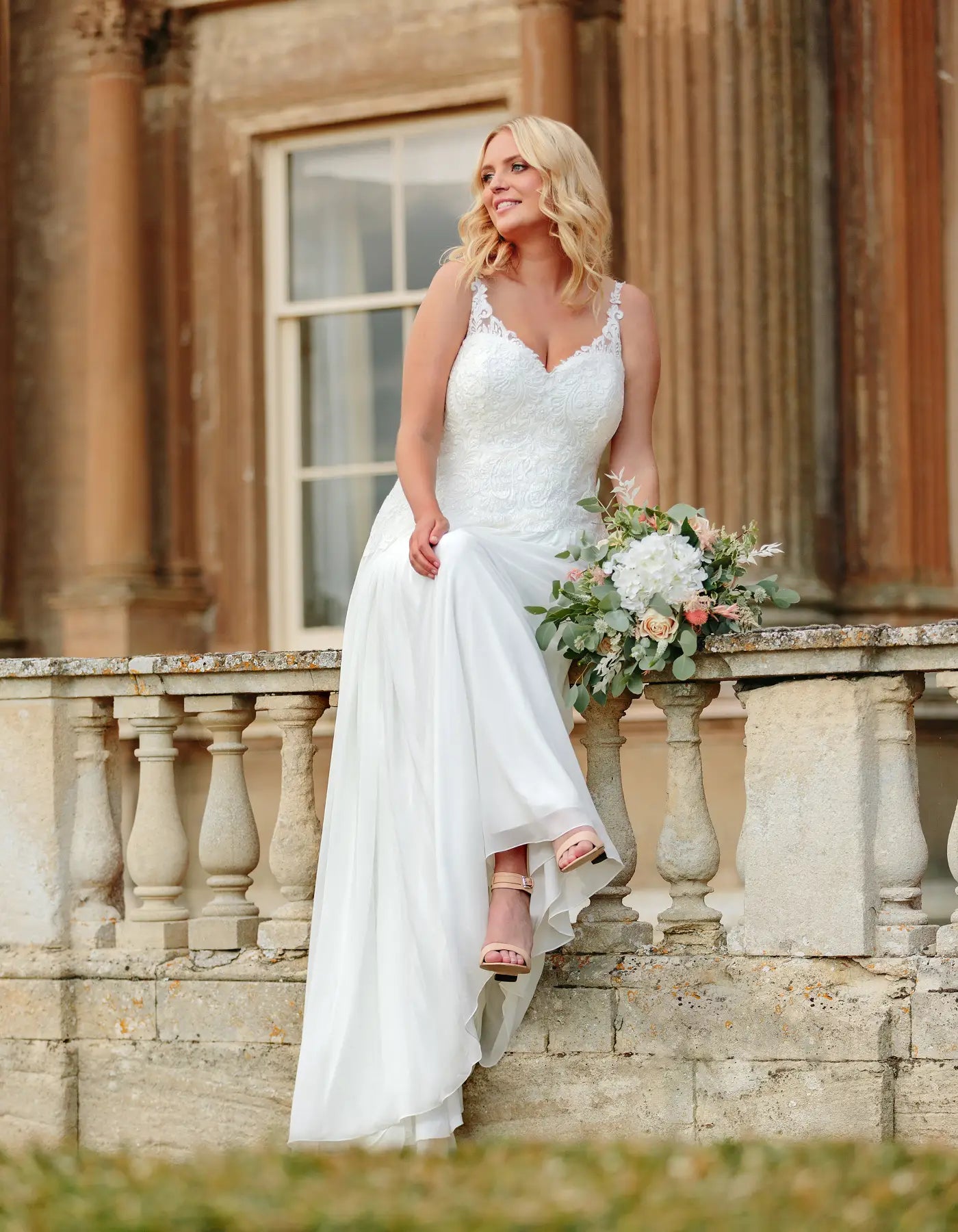 DingJiDress a floaty chiffon and lace boho gown