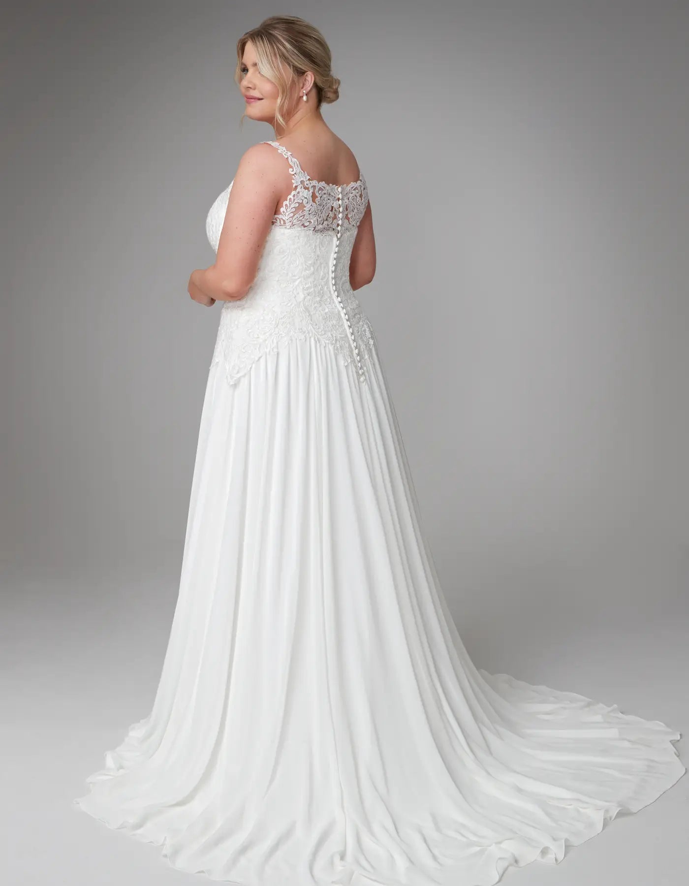 DingJiDress a floaty chiffon and lace boho gown