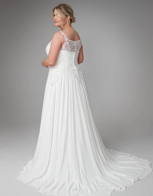 DingJiDress a floaty chiffon and lace boho gown