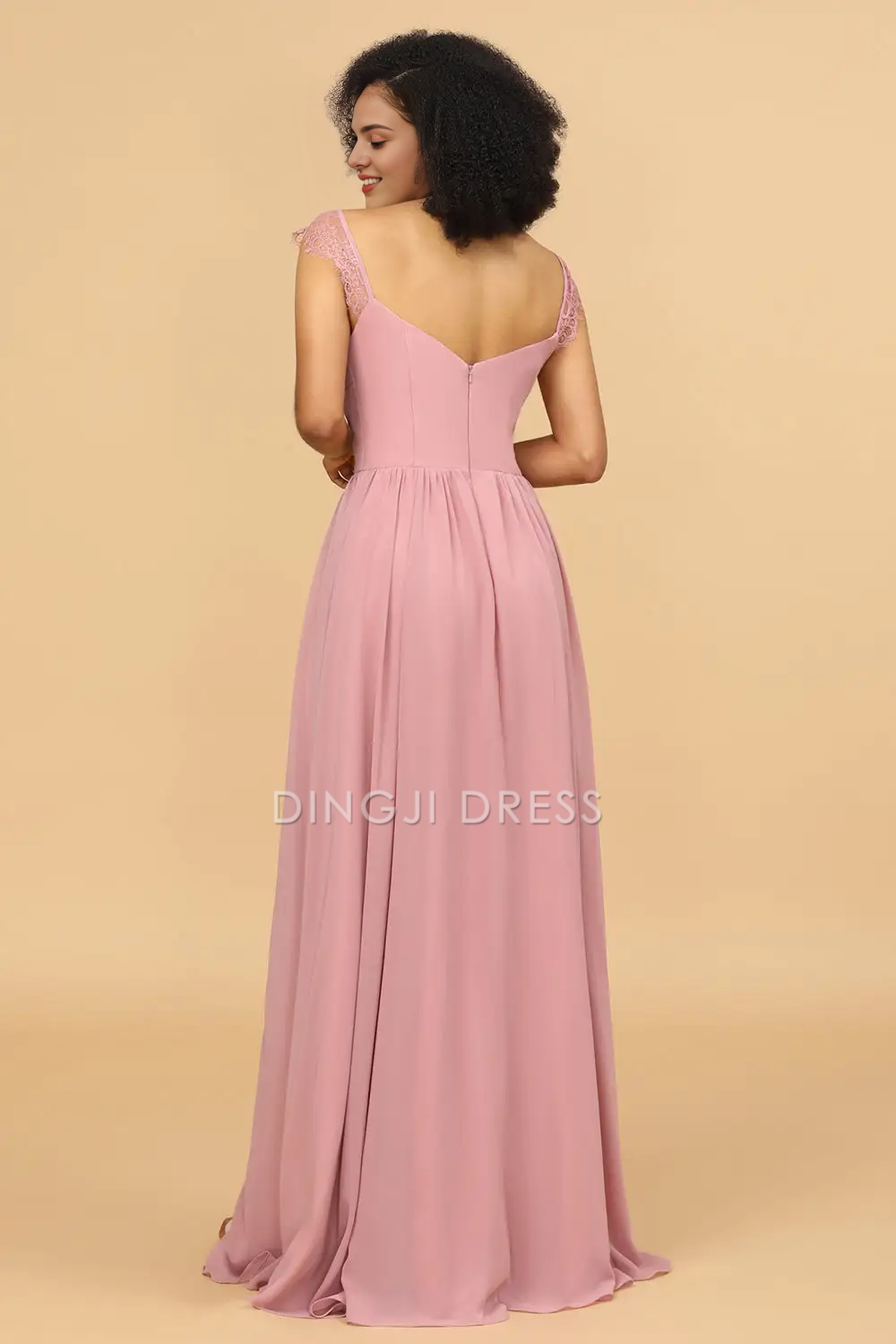 DingJiDress A Line Sweetheart Neckline Lace Shoulder Strap Side Fork Elegant Party Dress Hot Sale Prom Dress
