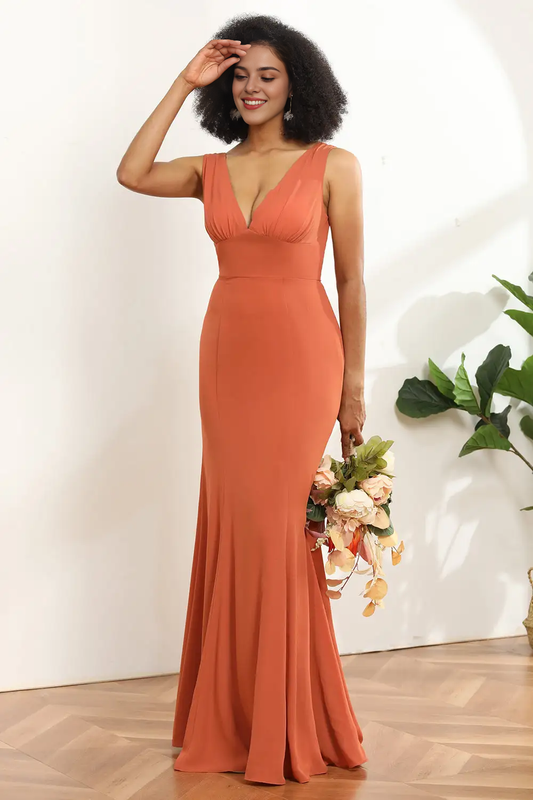 DingJiDress Charming Mermaid Deep V Neck Sleeveless Lace up Backless Fashion Party Dress Hot Sale Prom Dress