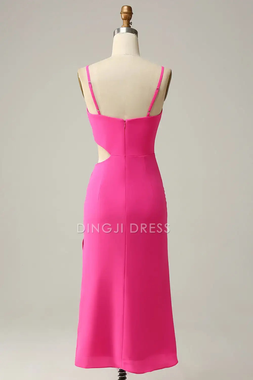 DingJiDress Formal Wear Dresses Sheath/Column Spaghetti Strap Pleated Keyhole Side Fork Elegant Simple Party Dress Hot Sale Prom Dress