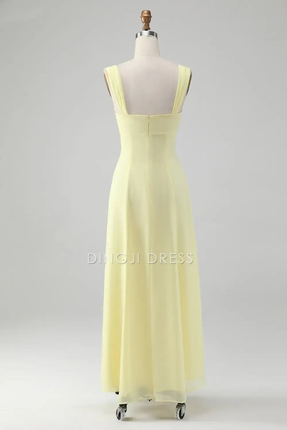 DingJiDress Hot Sale Prom Dress A Line Sleeveless Pleated Keyhole Backless Elegant Long Formal Dresses