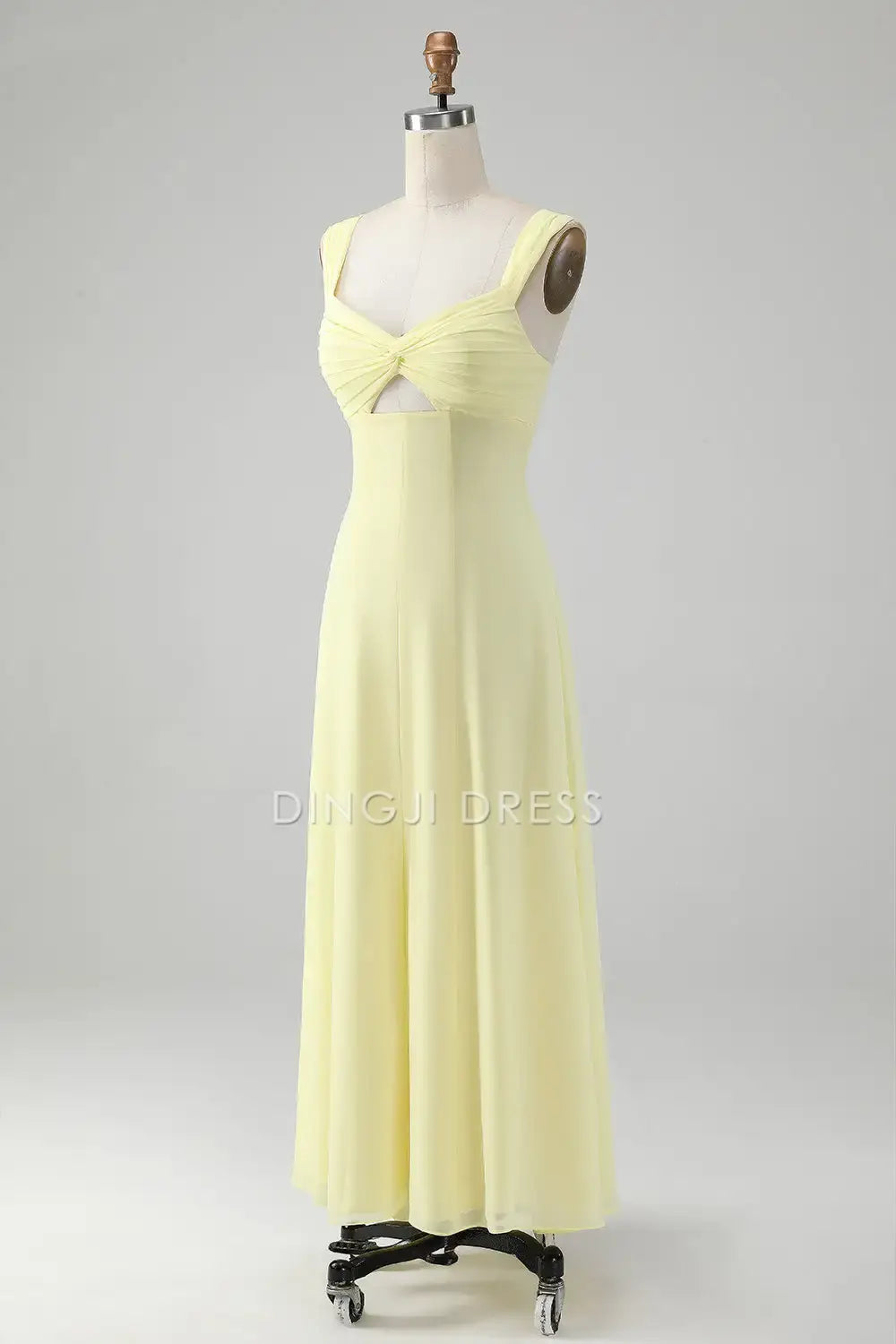 DingJiDress Hot Sale Prom Dress A Line Sleeveless Pleated Keyhole Backless Elegant Long Formal Dresses