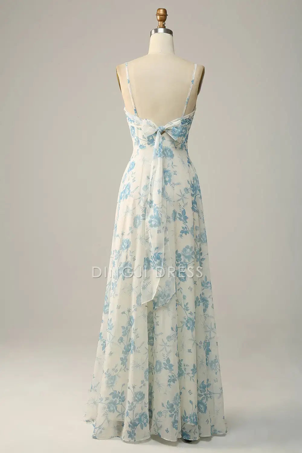 DingJiDress Hot Sale Prom Dress A Line Spaghetti Straps Sweetheart Backless Printing Exquisite Retro Long Formal Dresses