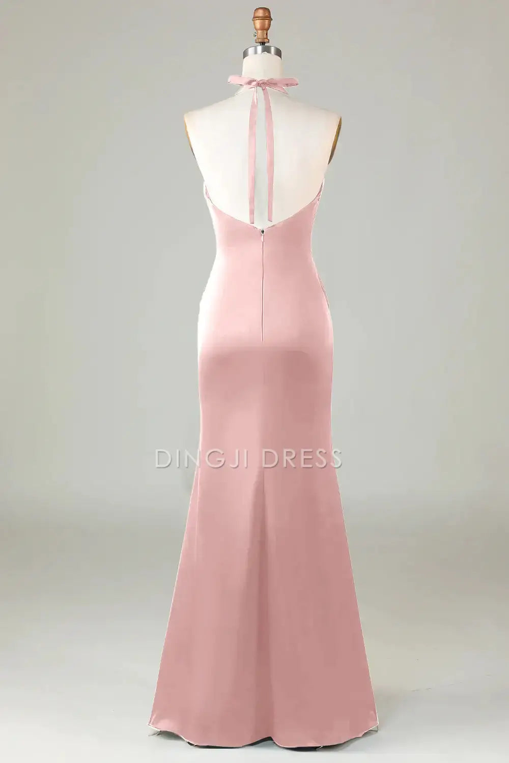 DingJiDress Hot Sale Prom Dress Mermaid Halter Deep V Neck Pleated Backless Elegant Simple Long Formal Dresses