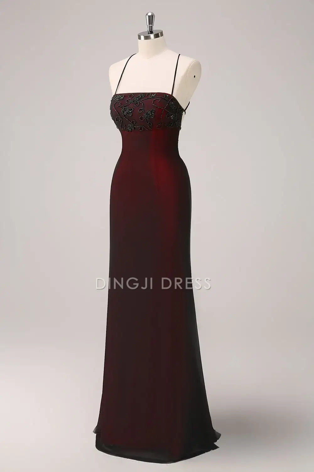 DingJiDress Hot Sale Prom Dress Mermaid Spaghetti Straps Backless Beading Charming Long Formal Dresses