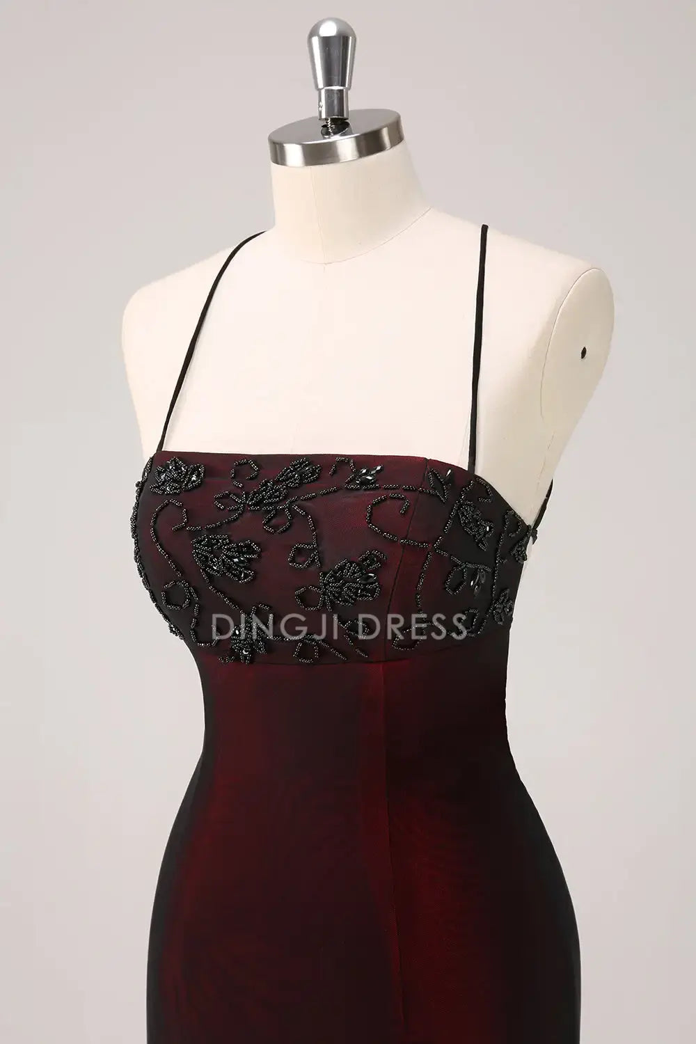 DingJiDress Hot Sale Prom Dress Mermaid Spaghetti Straps Backless Beading Charming Long Formal Dresses