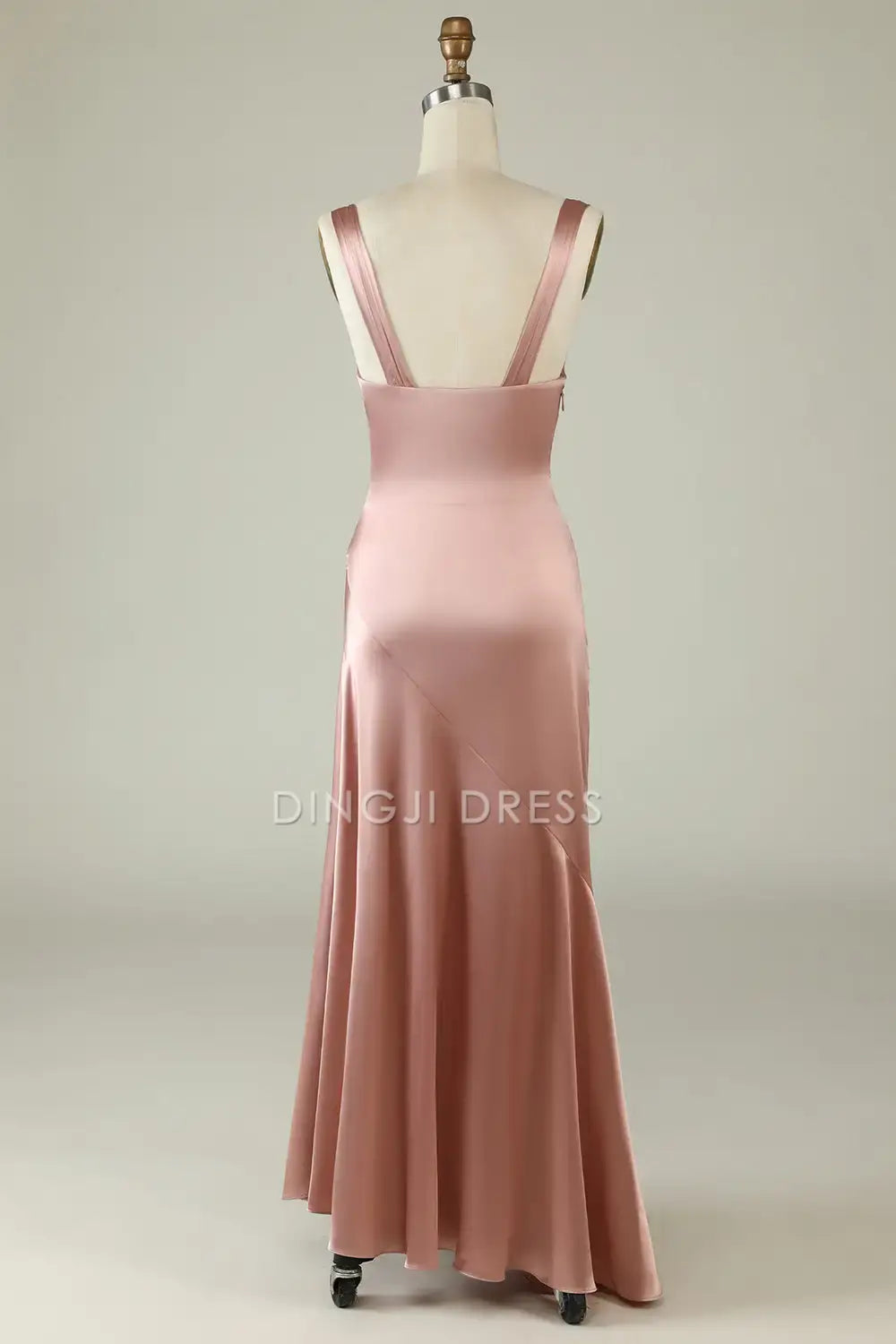 DingJiDress Hot Sale Prom Dress Sheath Deep V Neck Ruched Asymmetrical Backless With Slit Fashion Formal Dresses