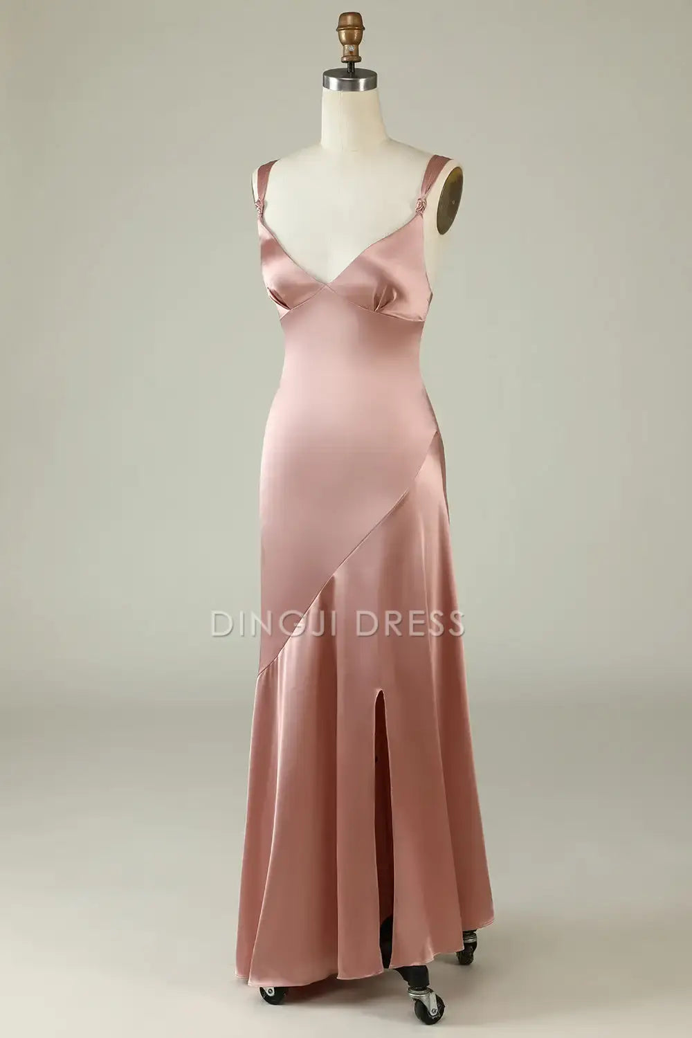 DingJiDress Hot Sale Prom Dress Sheath Deep V Neck Ruched Asymmetrical Backless With Slit Fashion Formal Dresses
