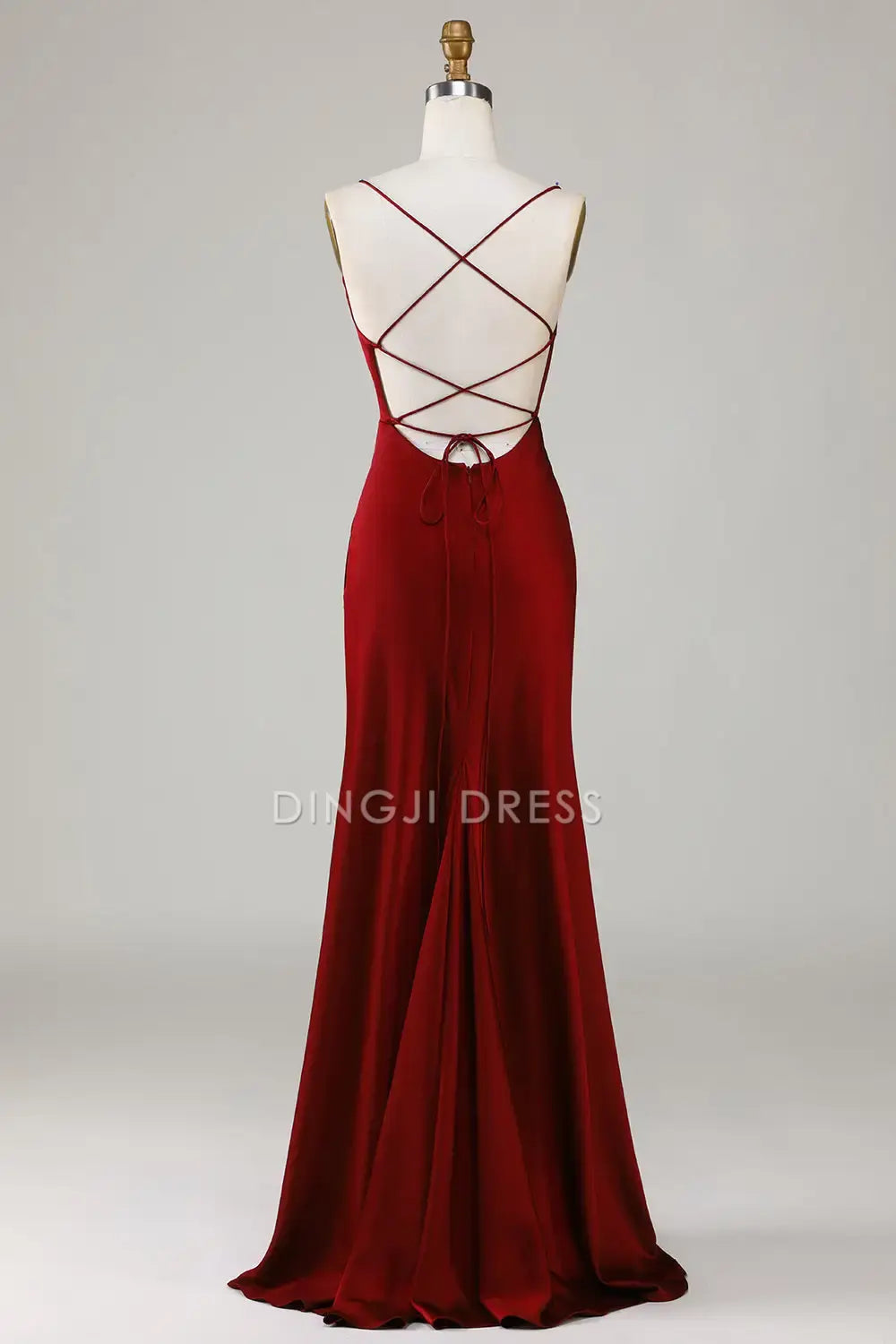 DingJiDress Mermaid Spaghetti Strap Backless Elegant Party Dress Hot Sale Prom Dress