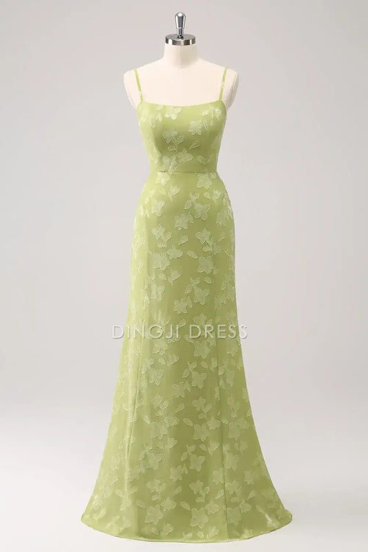 DingJiDress Mermaid Spaghetti Strap Low-Cut Butterfly Print Backless Exquisite Fashion Party Dress Hot Sale Prom Dress