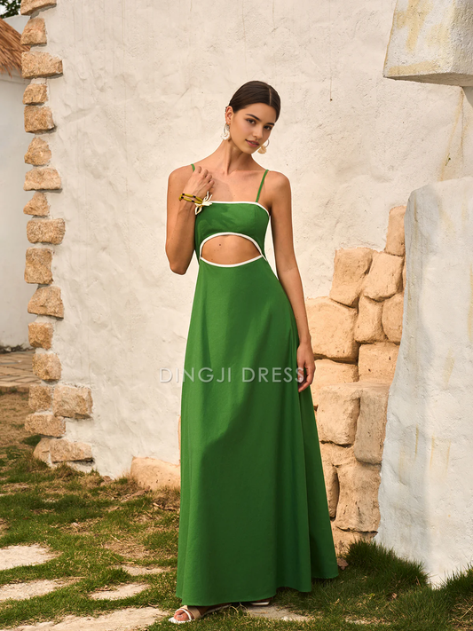 DingJiDress Party Dress A Line Spaghetti Strap Cut-Out Dress Back Bow Backless Fashion Hot Sale Prom Dress