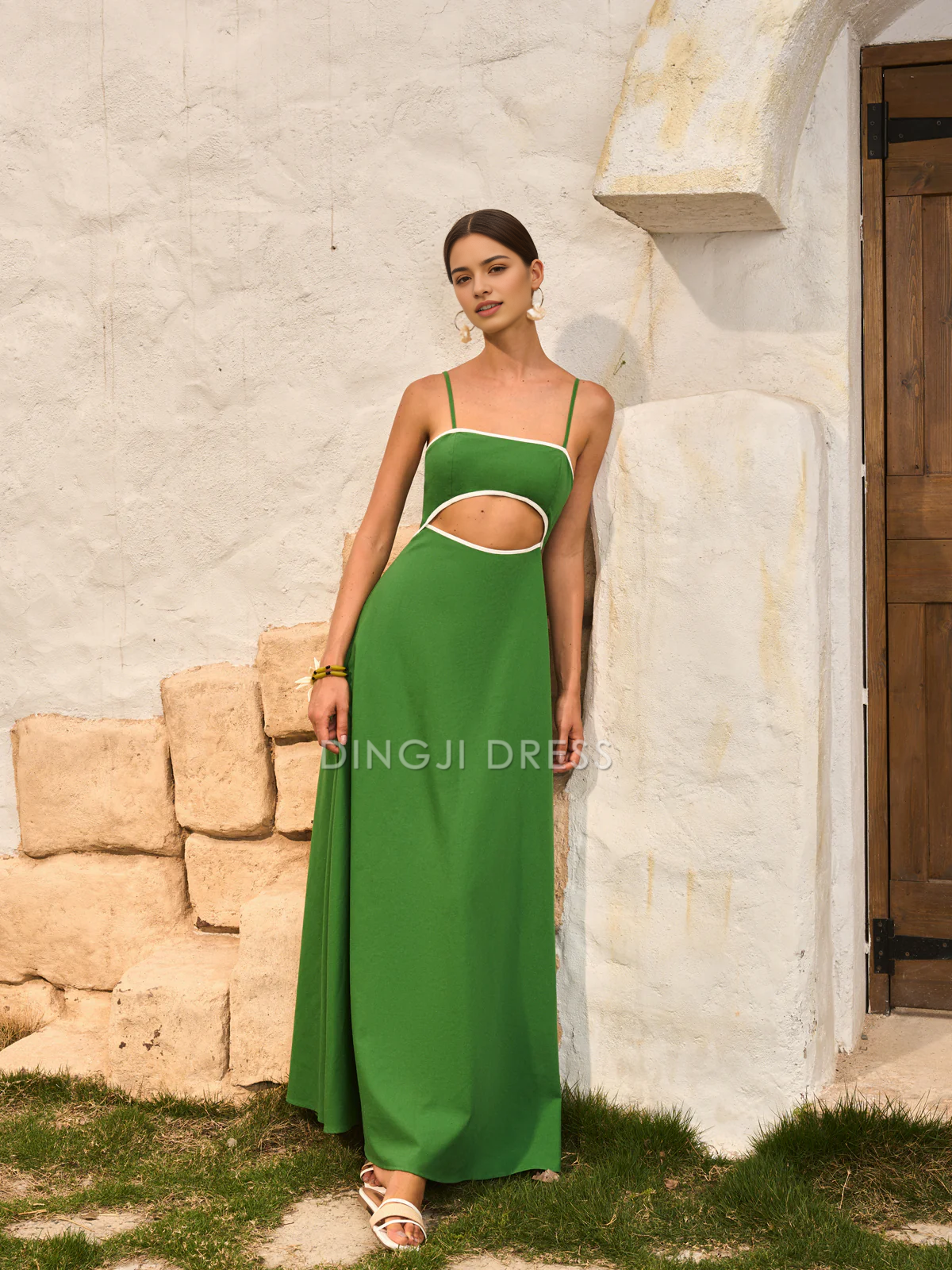 DingJiDress Party Dress A Line Spaghetti Strap Cut-Out Dress Back Bow Backless Fashion Hot Sale Prom Dress