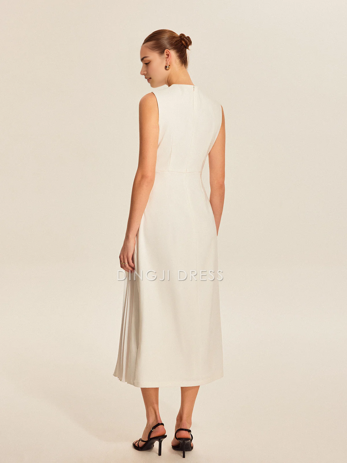 DingJiDress Party Dress Sheath/Column Crew Neck Sleeveless Pleated Fashion Hot Sale Prom Dress