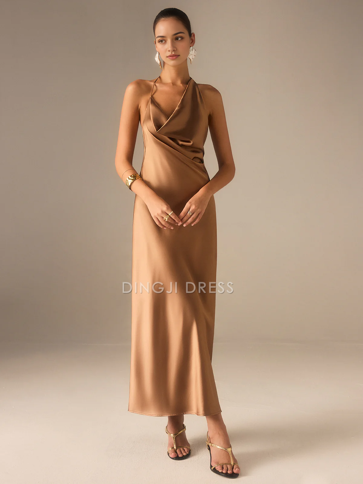 DingJiDress Party Dress Sheath/Column Halter-Neck Backless Sexy Dress Hot Sale Prom Dress