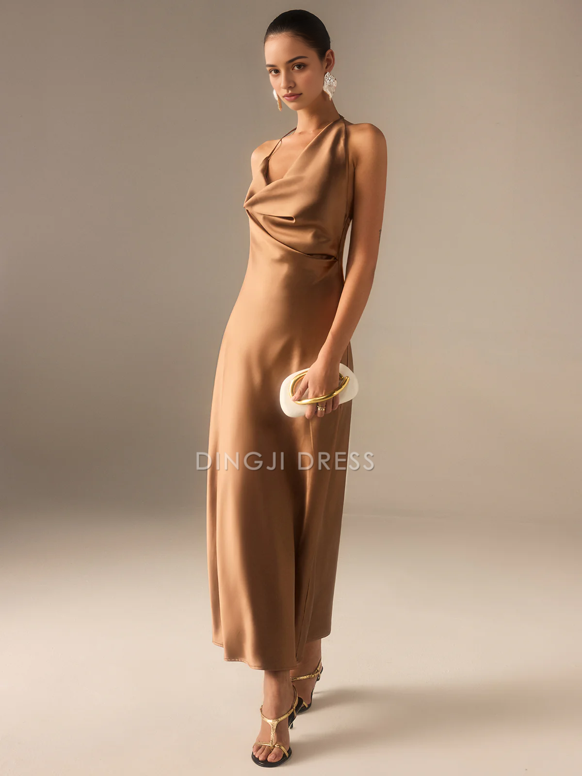 DingJiDress Party Dress Sheath/Column Halter-Neck Backless Sexy Dress Hot Sale Prom Dress