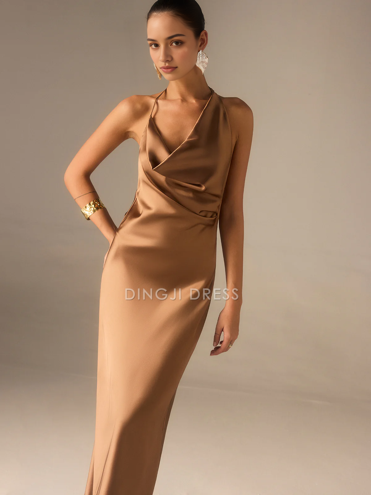 DingJiDress Party Dress Sheath/Column Halter-Neck Backless Sexy Dress Hot Sale Prom Dress