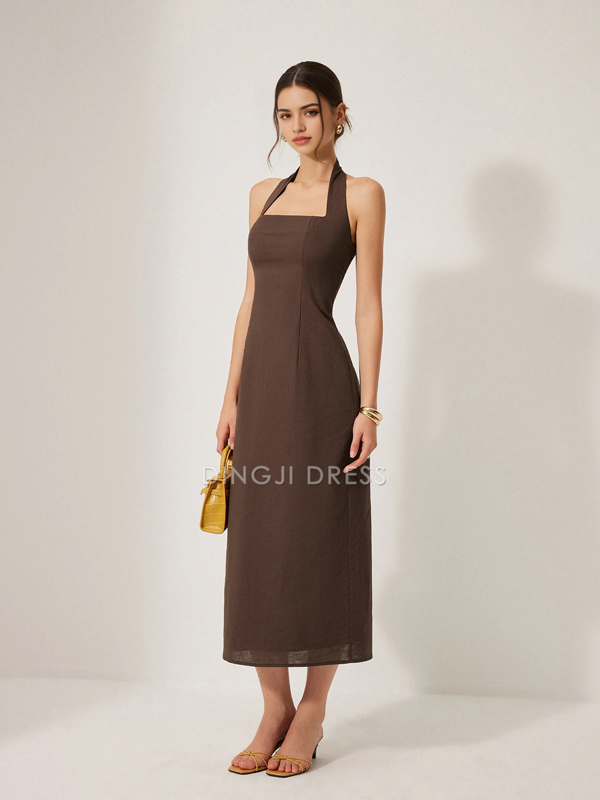 DingJiDress Party Dress Sheath Halter Backless Split Dress Elegant Simple Hot Sale Prom Dress