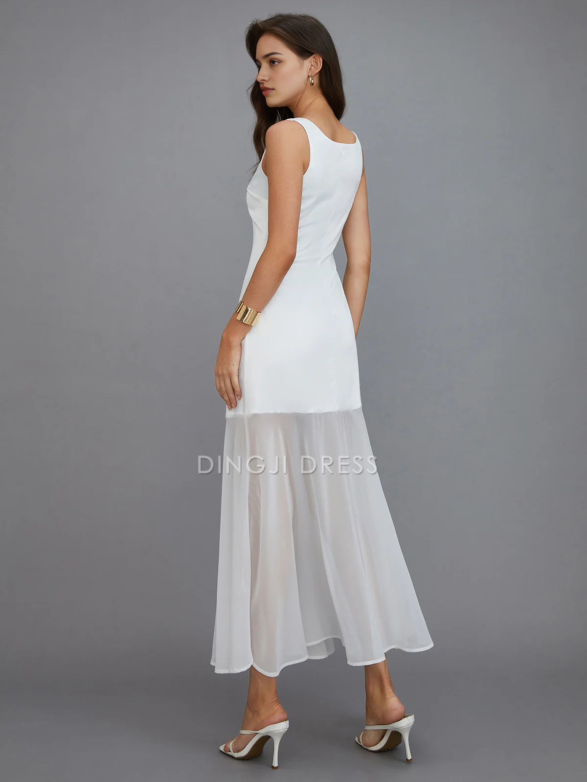 DingJiDress Party Dress Sheath Square Neck Sleeveless Elegant Simple Hot Sale Prom Dress