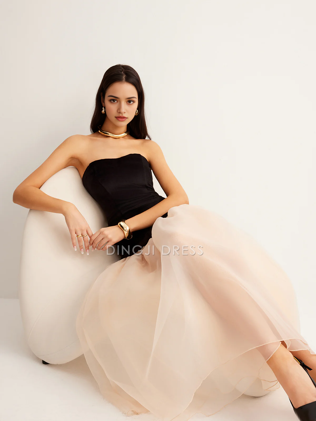 DingJiDress Party Dress Sheath Strapless Sweetheart Neckline Split Joint Elegant Dress Hot Sale Prom Dress