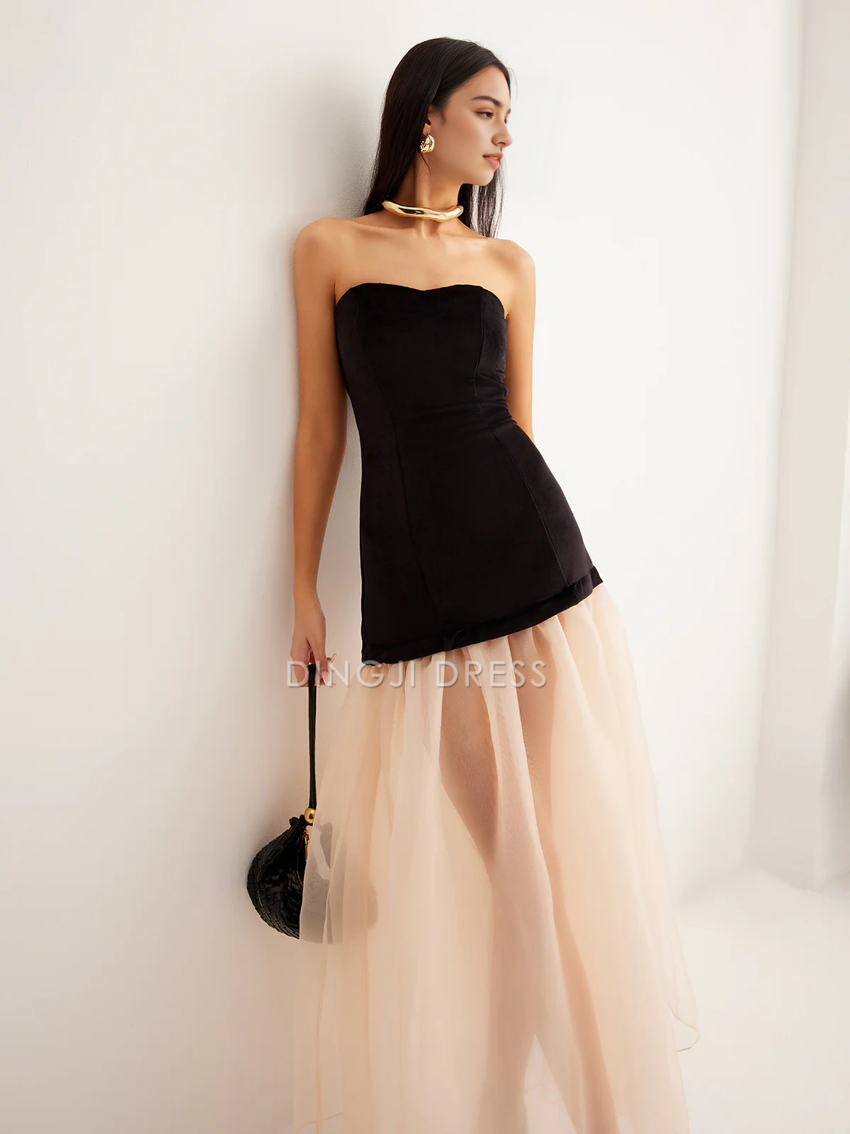 DingJiDress Party Dress Sheath Strapless Sweetheart Neckline Split Joint Elegant Dress Hot Sale Prom Dress