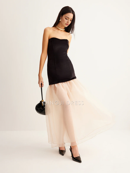 DingJiDress Party Dress Sheath Strapless Sweetheart Neckline Split Joint Elegant Dress Hot Sale Prom Dress