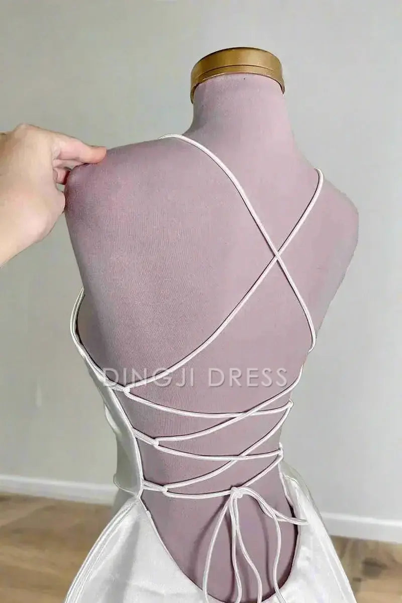 DingJiDress Short Dress Charming A-Line Spaghetti Strap Lace-Up Backless Sexy Short Party Dress Hot Sale Homecoming Dress