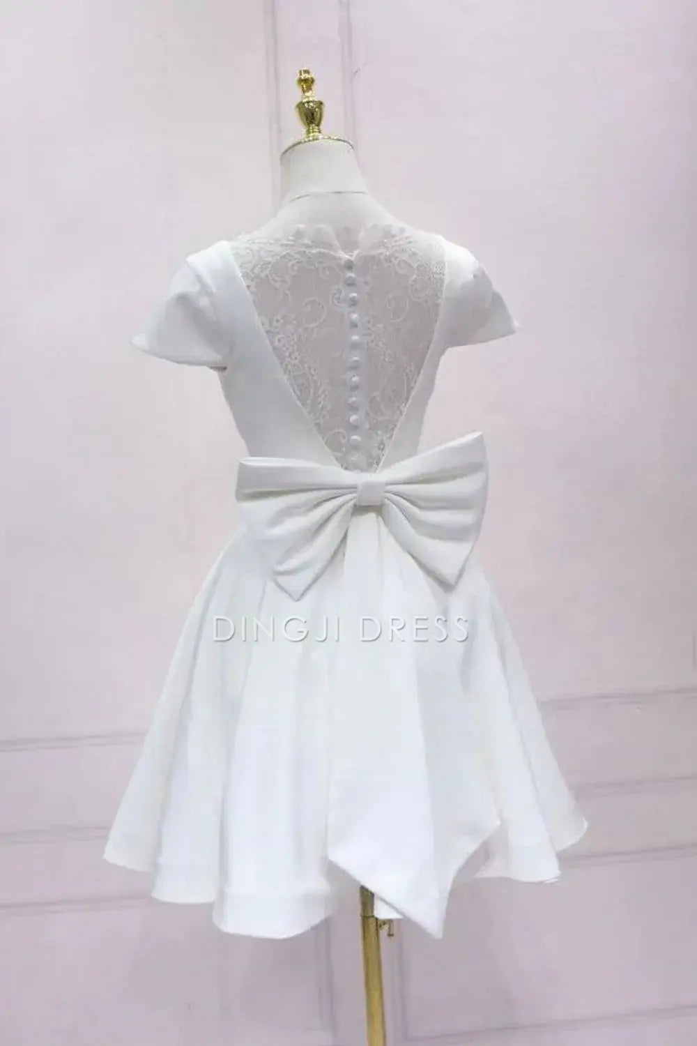 DingJiDress Short Evening Dress A Line V Neck Cap Sleeves Back Lace Put Together Bow Elegant Cocktail Dress Hot Sale Homecoming Dress