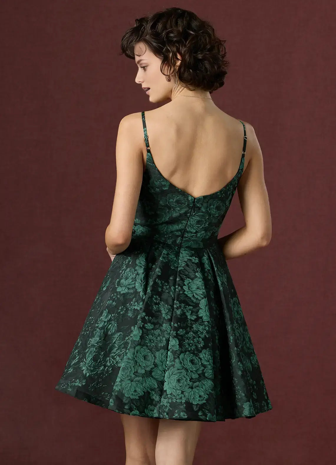 DingJiDress Short Prom Dress A-Line Sweetheart Neckline Spaghetti Strap Retro Printing Exquisite Hot Sale Homecoming Dress