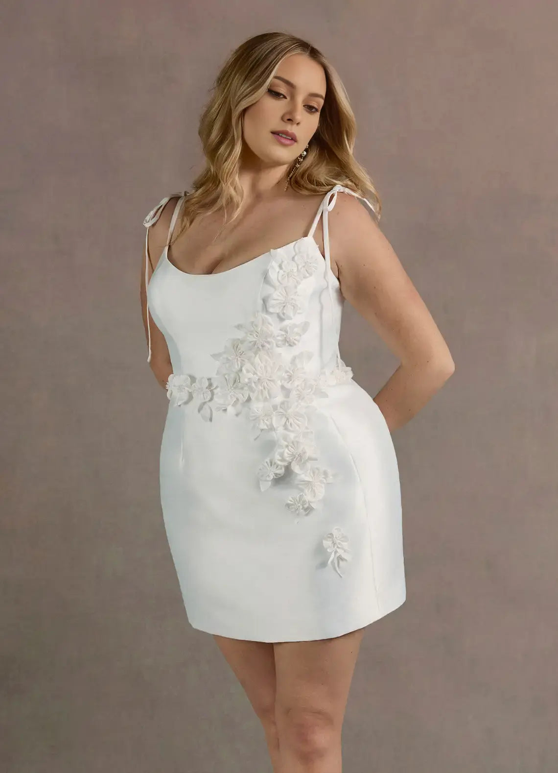 DingJiDress Short Prom Dress Fashion Sheath Scoop Neck Lace up Spaghetti Strap 3D Floral Plus Size Dress Exquisite Hot Sale Homecoming Dress