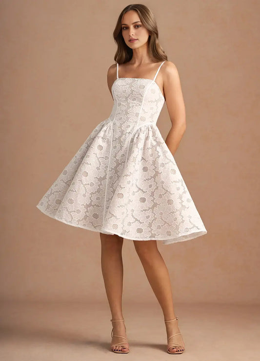 DingJiDress Short Prom Dress Lace A Line Straight Neckline Spaghetti Strap Elegant Hot Sale Homecoming Dress