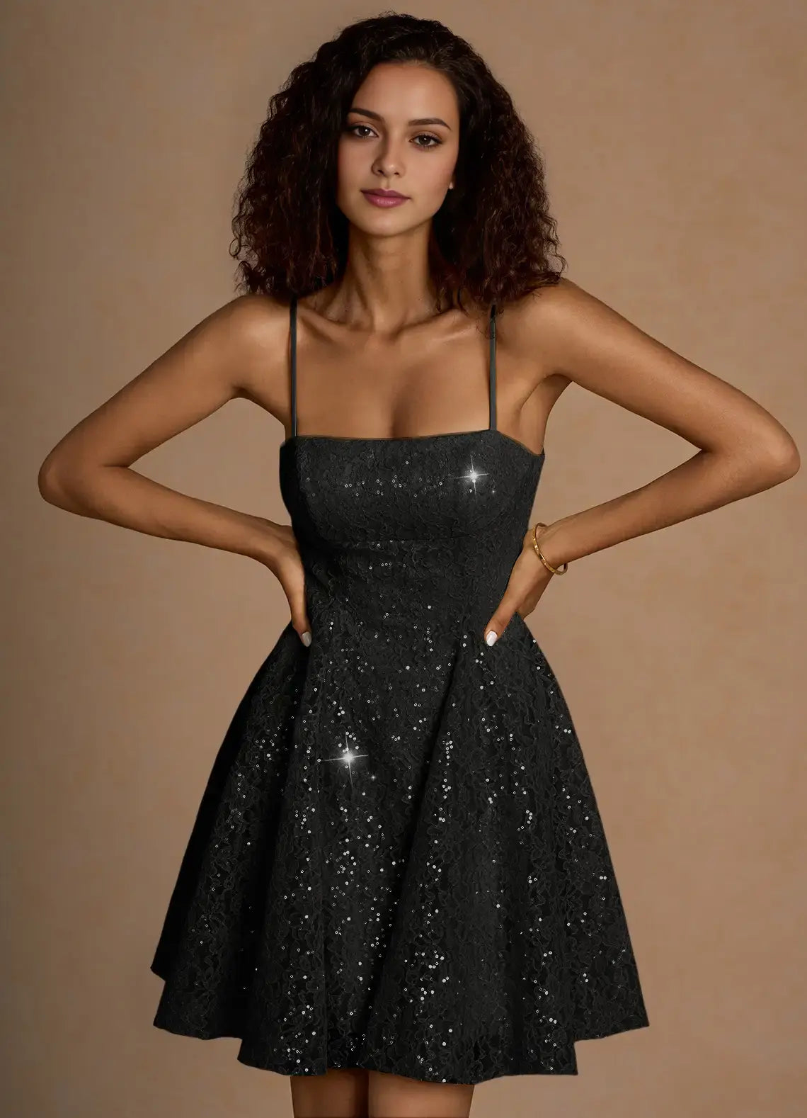 DingJiDress Short Prom Dress Sequin A Line Spaghetti Strap Backless Sexy Dress Sparkle Hot Sale Homecoming Dress