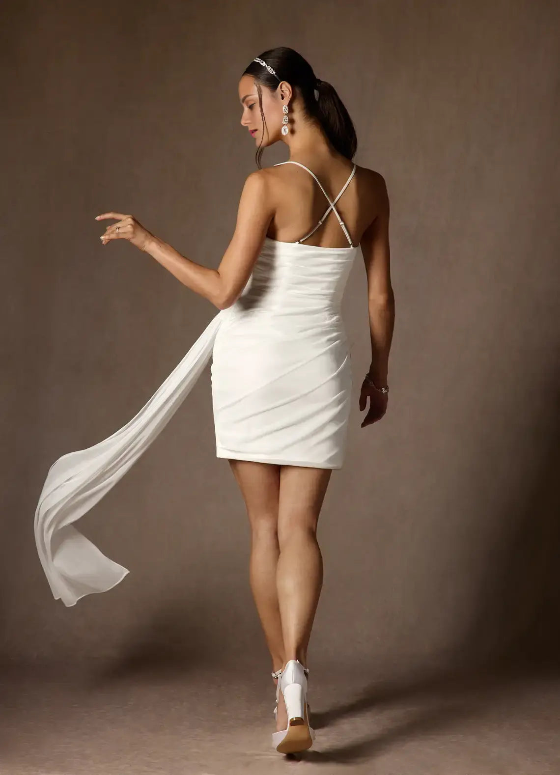 DingJiDress Short Prom Dress Sheath Cowl Neckline Spaghetti Strap Pleated Flutter Belt Fashion Hot Sale Homecoming Dress