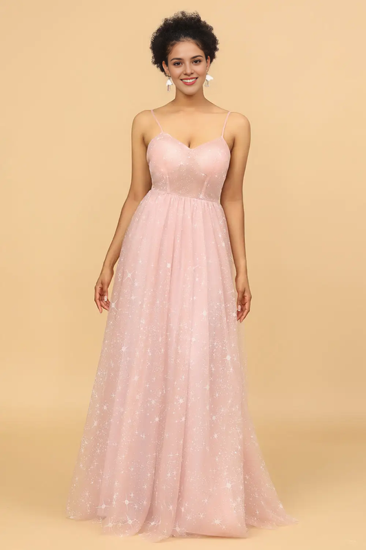 DingJiDress A Line Spaghetti Strap Low-Cut V Neck Backless Exquisite Party Dress Hot Sale Prom Dress