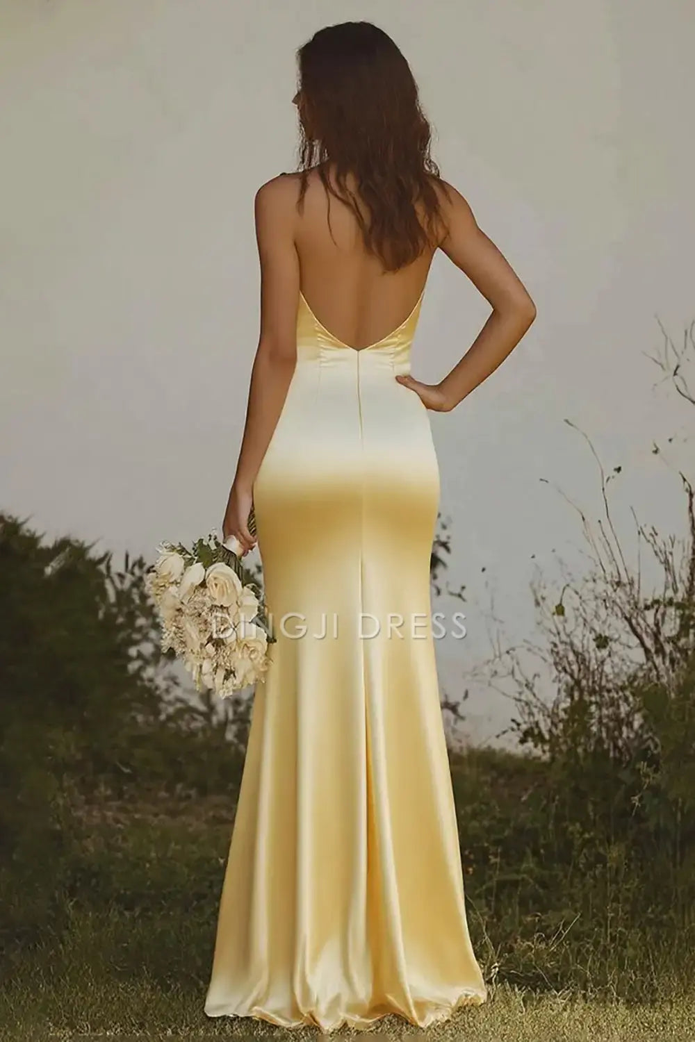 DingJiDress Hot Sale Prom Dress Mermaid Halter Sleeveless Backless Elegant Long Formal Dresses