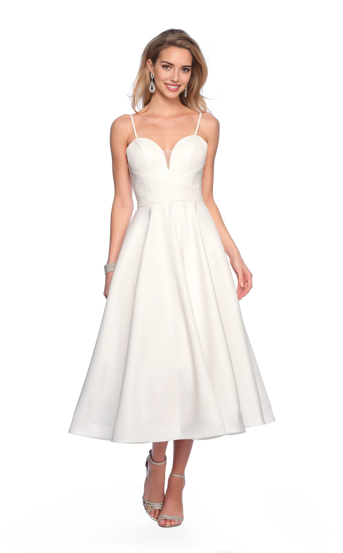 DingJiDress Hot Sale Wedding Dress Beautiful Plunging A Line Sweetheart Neckline Spaghetti Strap Pleated Backless Elegant Simple Formal Wear Dresses