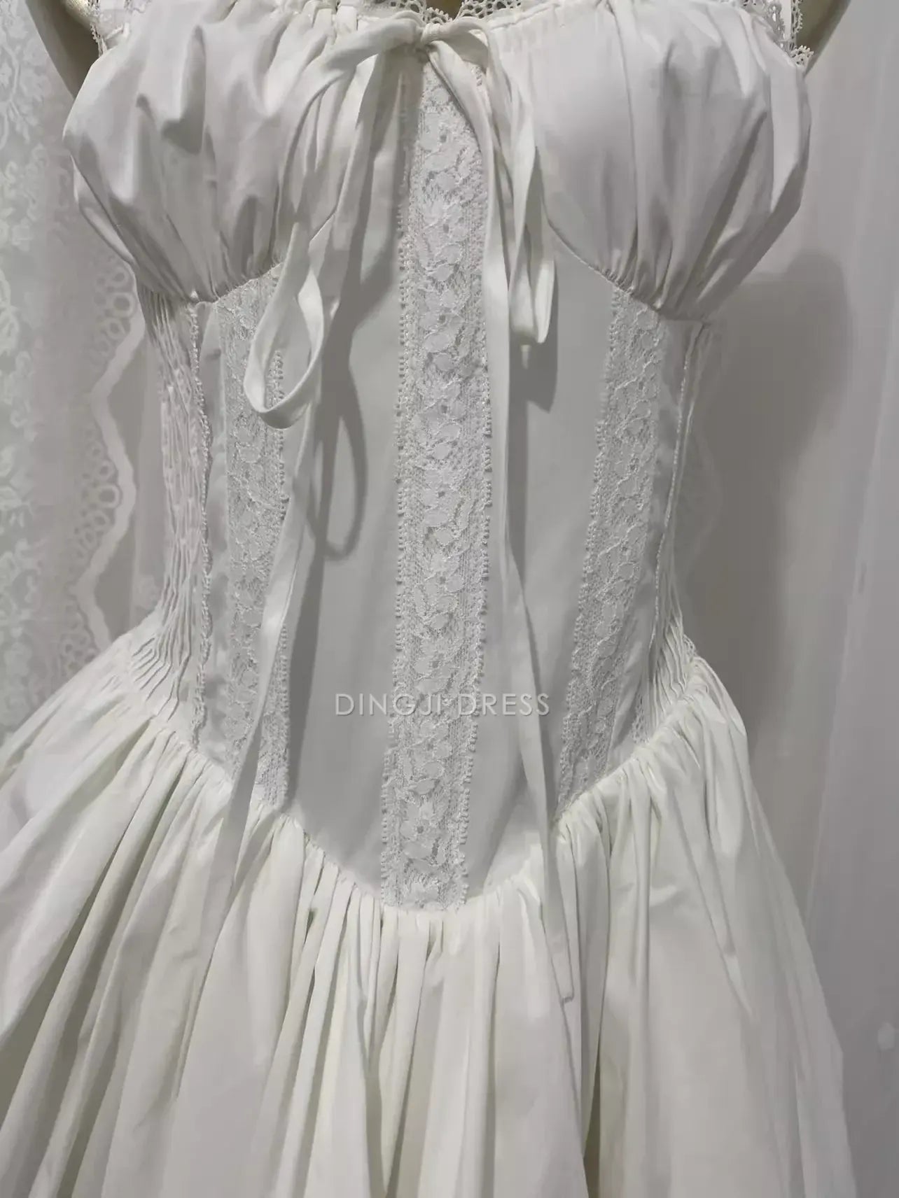 DingJiDress Mini Dress A line Wide Shoulder Straps Sweetheart Neckline Lace Splicing Cute Dress Discount Hot Sale Homecoming Dress