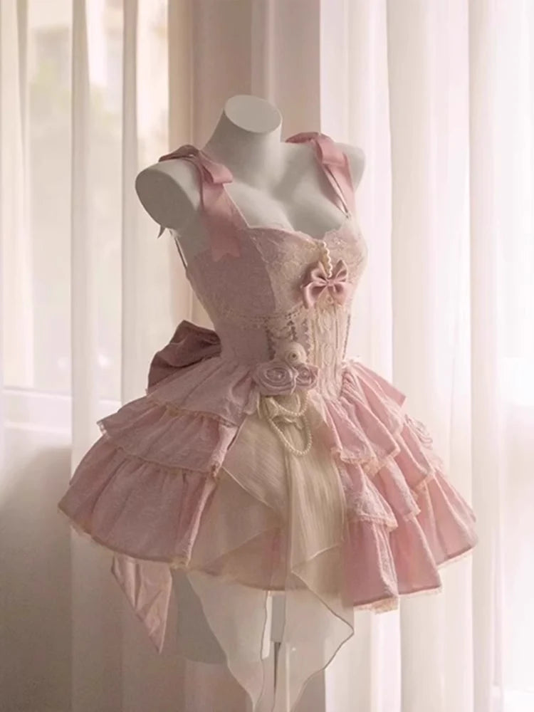 DingJiDress Mini Dress Cute Straps Sweetheart Neckline Sleeveless Bow Birthday Dresses Discount Hot Sale Homecoming Dress