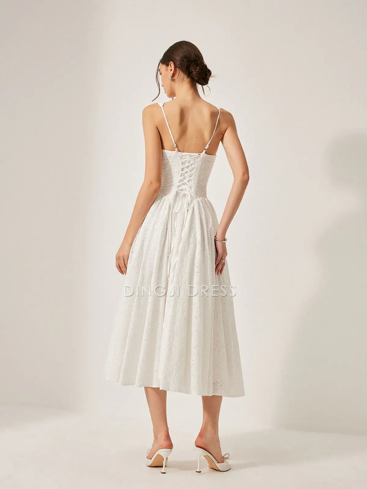 DingJiDress Party Dress A Line Deep V Neck Sleeveless Lace Back Lace-Up Dress Exquisite Hot Sale Prom Dress