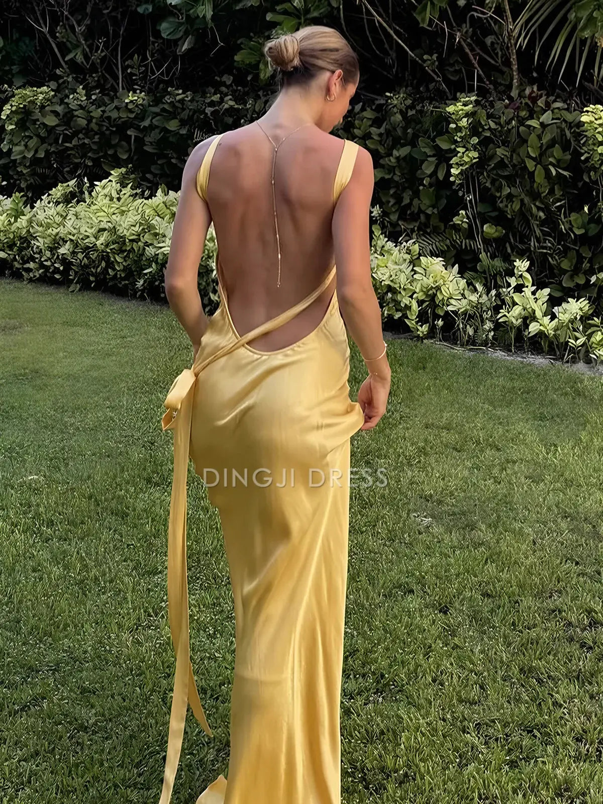 DingJiDress Party Dress Charming Mermaid Asymmetrical One Shoulder Backless Sexy Long Dress Hot Sale Prom Dress