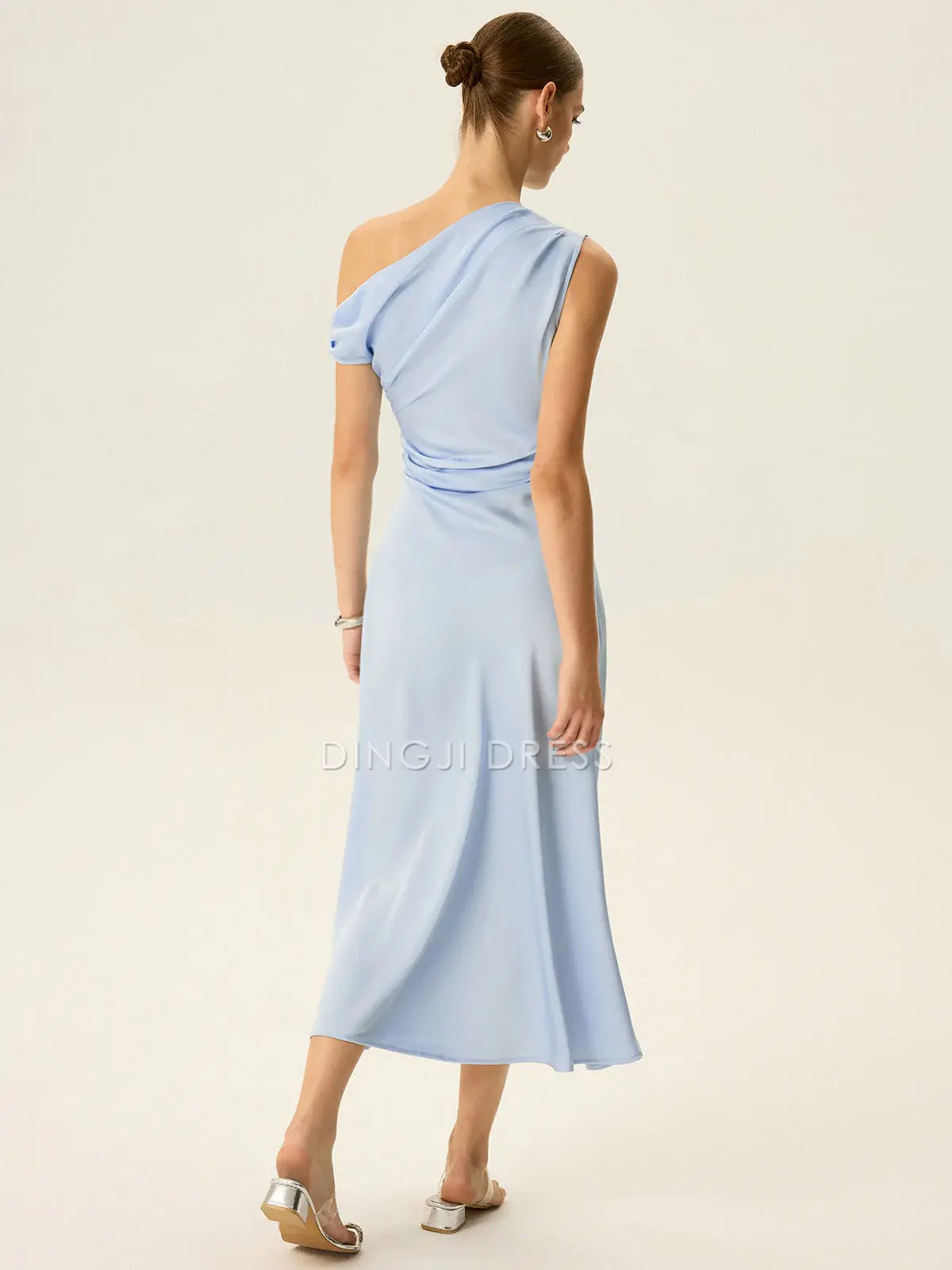 DingJiDress Party Dress Fashion Sheath/Column One-Shoulder Pleated Elegant Simple Dress Hot Sale Prom Dress