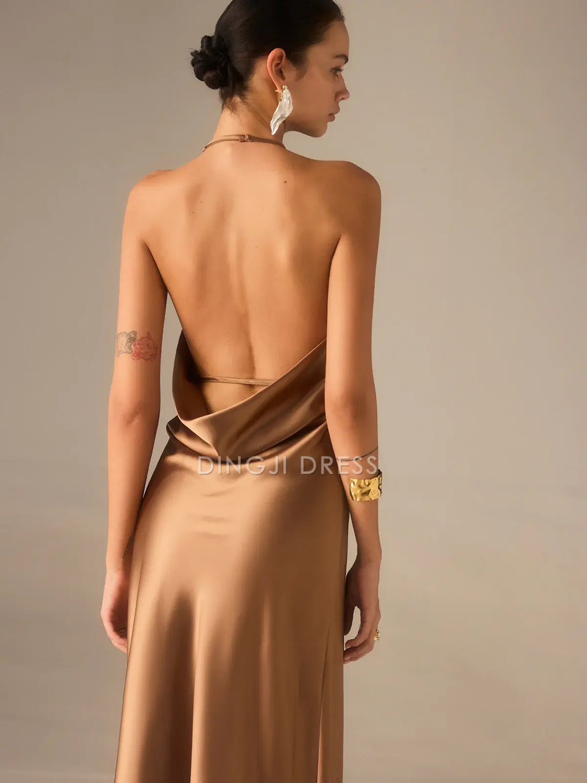 DingJiDress Party Dress Sheath/Column Halter-Neck Backless Sexy Dress Hot Sale Prom Dress