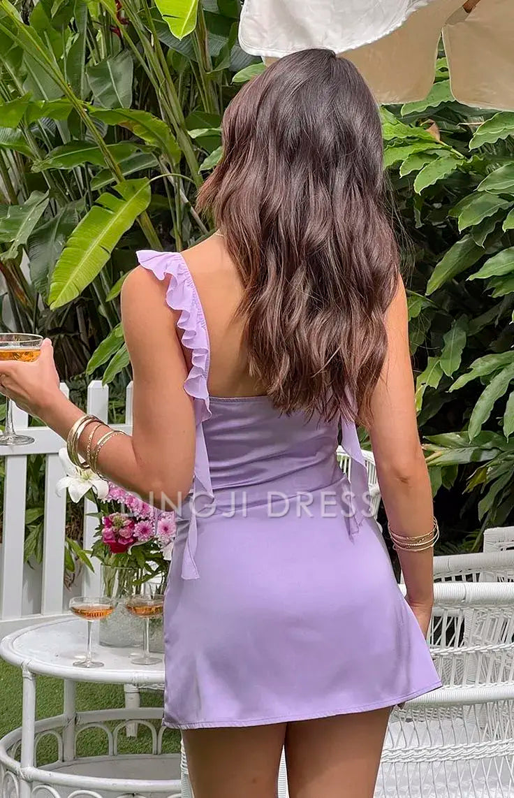 DingJiDress Short Evening Dress Unique A Line Sweetheart With Ruffles Cute Cocktail Dress Hot Sale Homecoming Dress