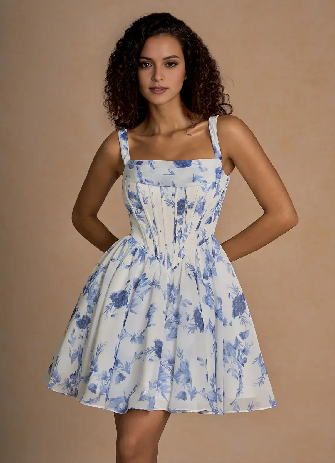 DingJiDress Short Prom Dress A Line Straight Collar Pleated Backless Printing Exquisite Hot Sale Homecoming Dress