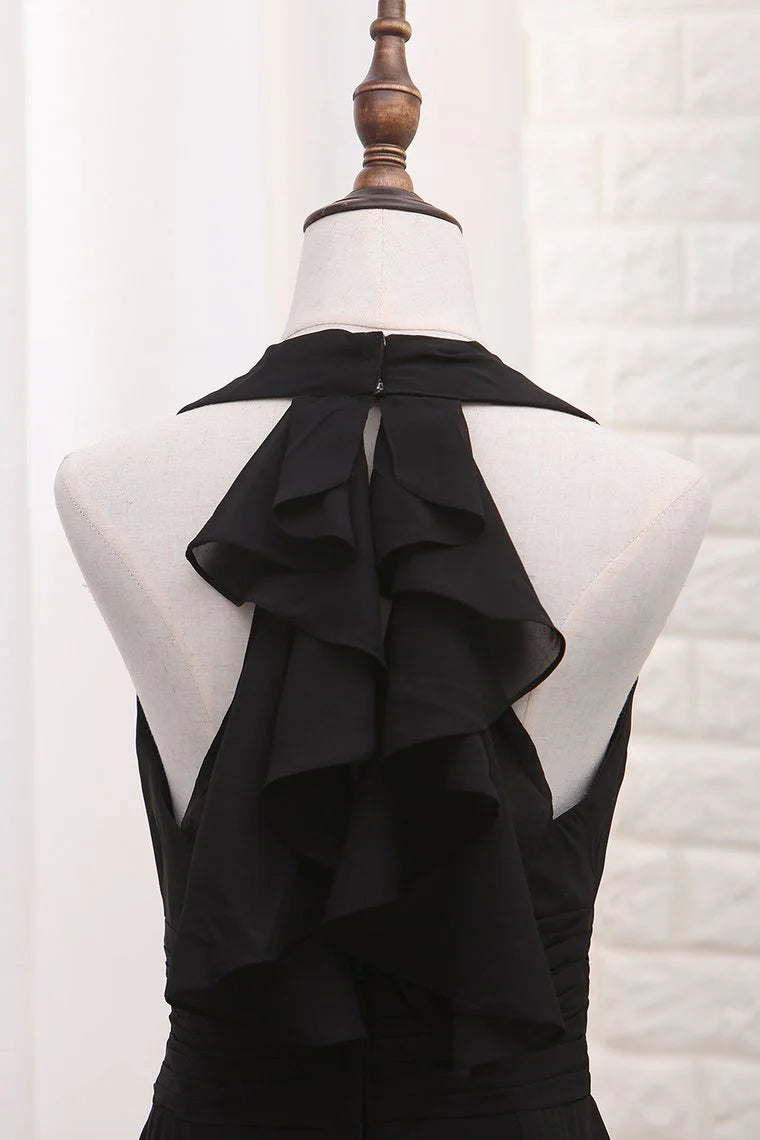 DingJiDress Bridesmaid Dresses A Line With Ruffles Floor Length Chiffon V Neck