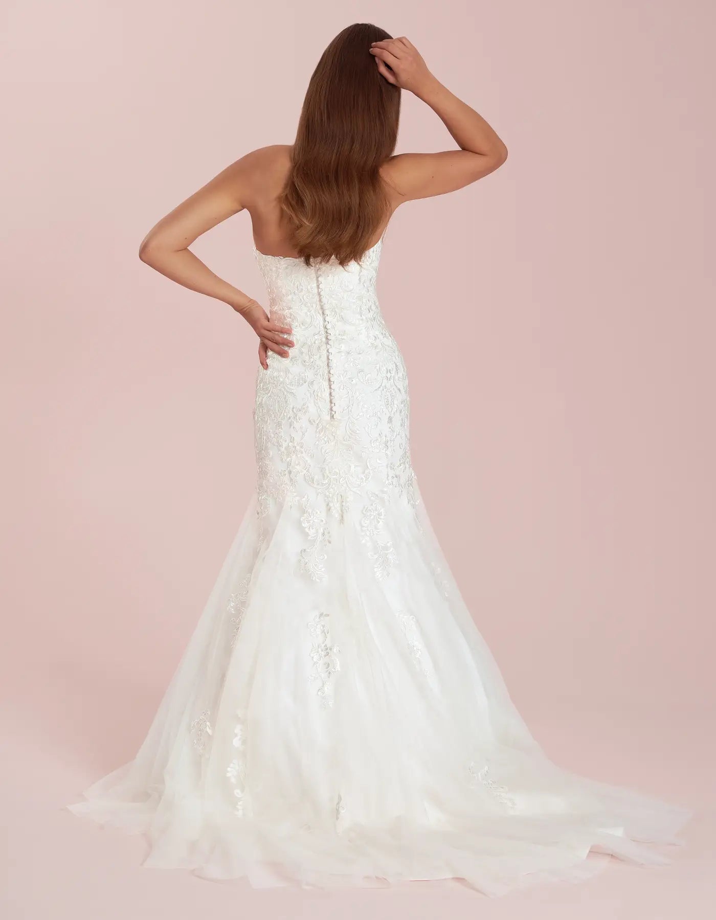 DingJiDress an ornate lace mermaid gown