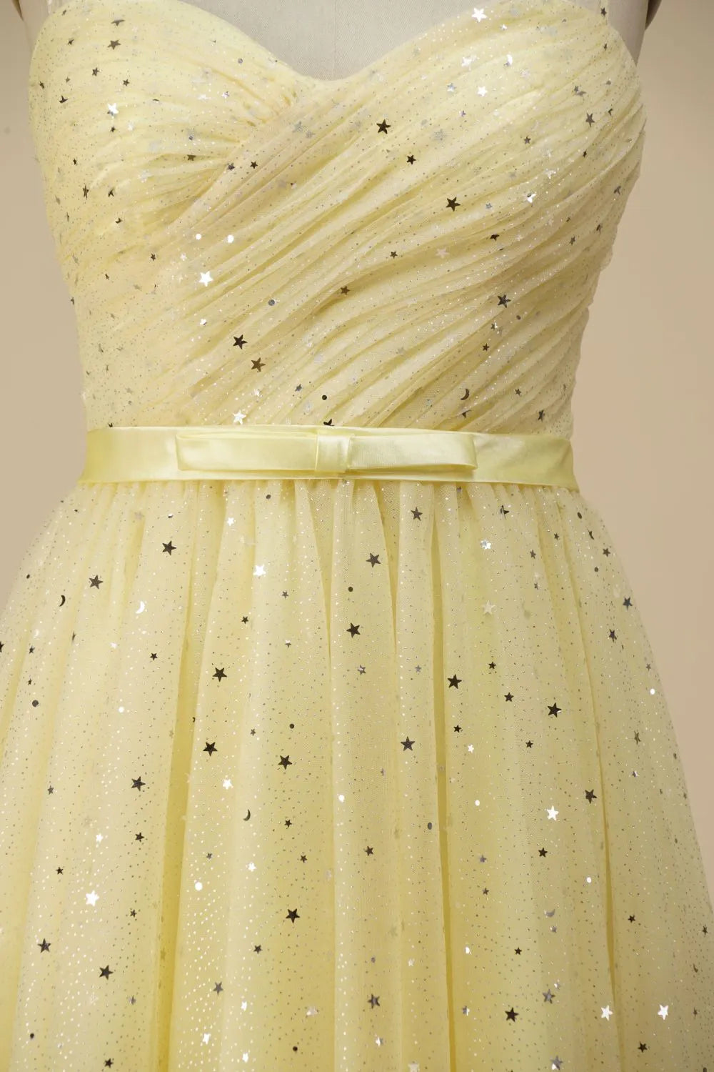 DingJiDress Glitter A-line Spaghetti Straps Party Dress With Belt