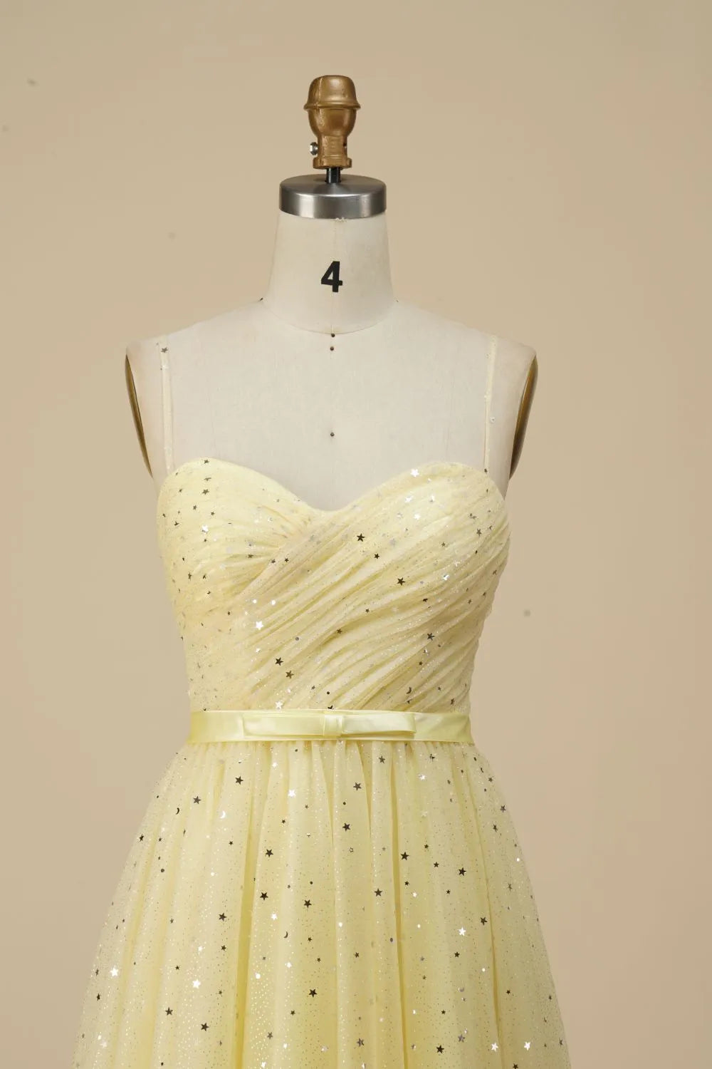 DingJiDress Glitter A-line Spaghetti Straps Party Dress With Belt